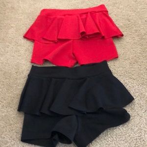 Balera dance shorts with attached skirt.